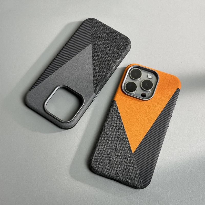 Leather and Carbon Fiber Case for iPhone