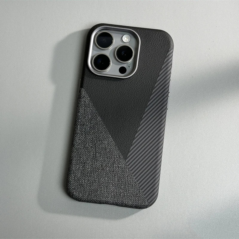Leather and Carbon Fiber Case for iPhone