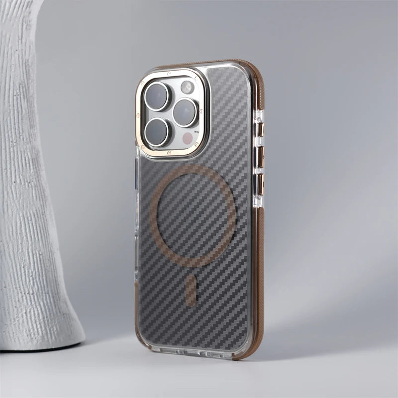 Matte Carbon Fiber Magnetic Case for iPhone