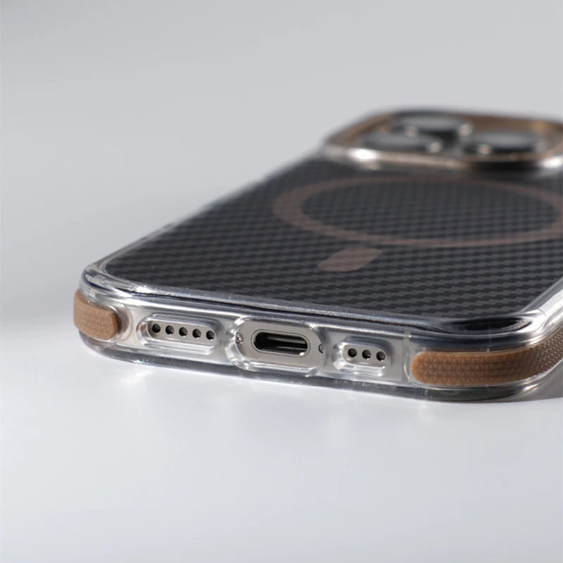 Matte Carbon Fiber Magnetic Case for iPhone