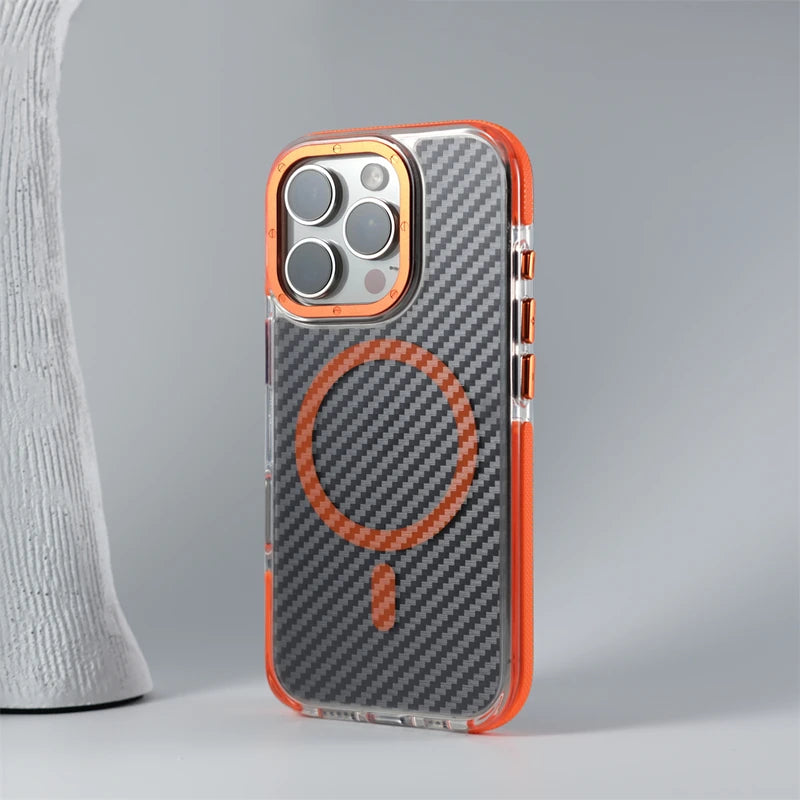 Matte Carbon Fiber Magnetic Case for iPhone