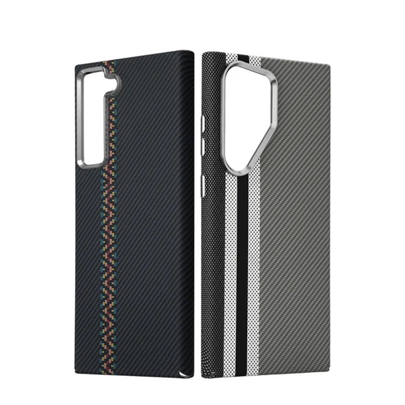 Funda magnética de fibra de carbono para Samsung Galaxy