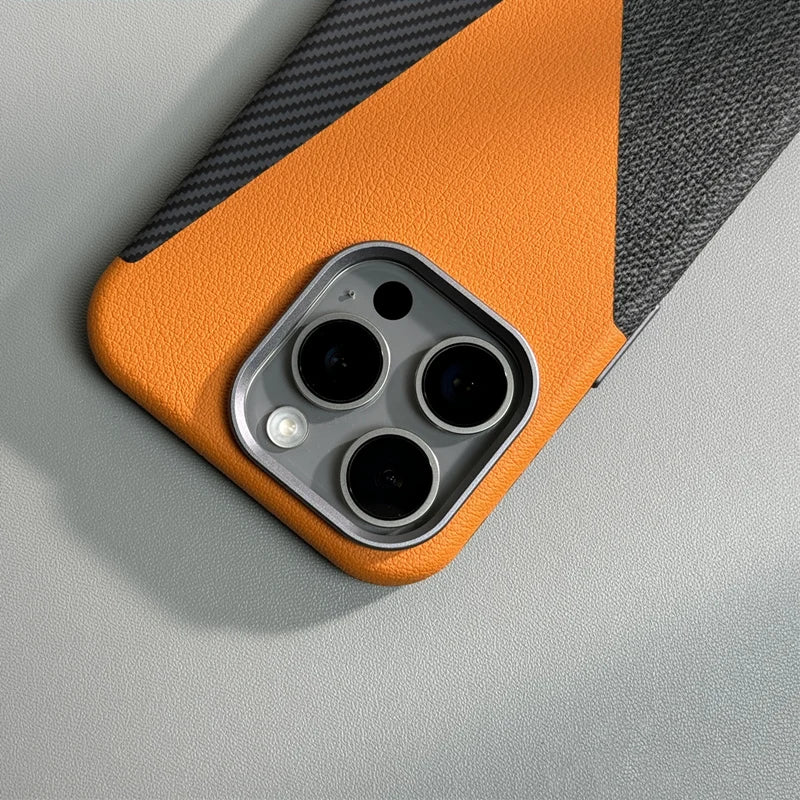 Leather and Carbon Fiber Case for iPhone