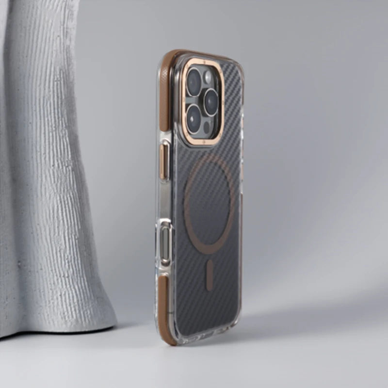 Matte Carbon Fiber Magnetic Case for iPhone
