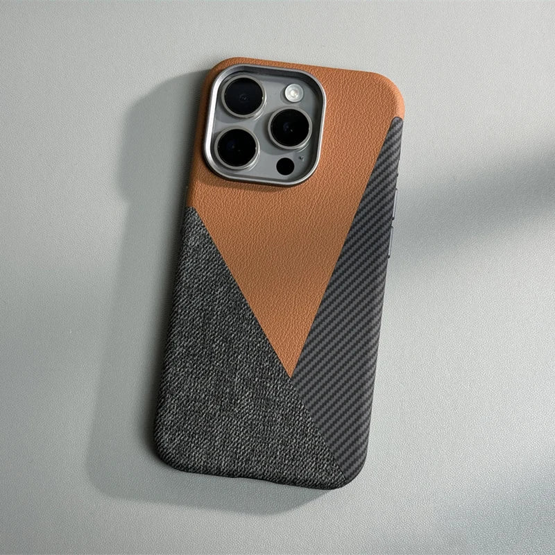 Leather and Carbon Fiber Case for iPhone