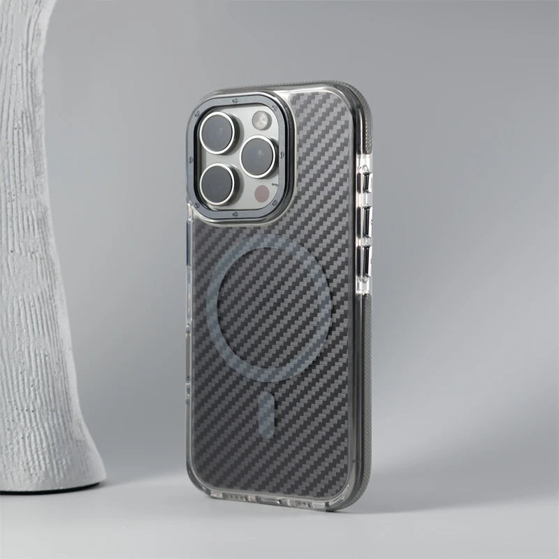 Matte Carbon Fiber Magnetic Case for iPhone