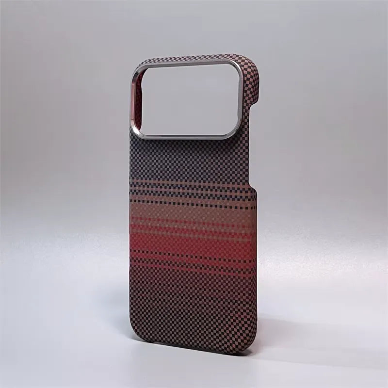 Carbon Fiber Premium Case Crimson Stripe for iPhone