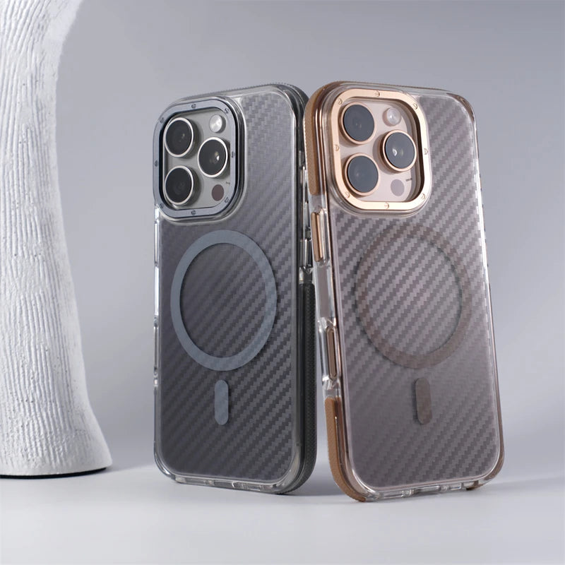 Matte Carbon Fiber Magnetic Case for iPhone