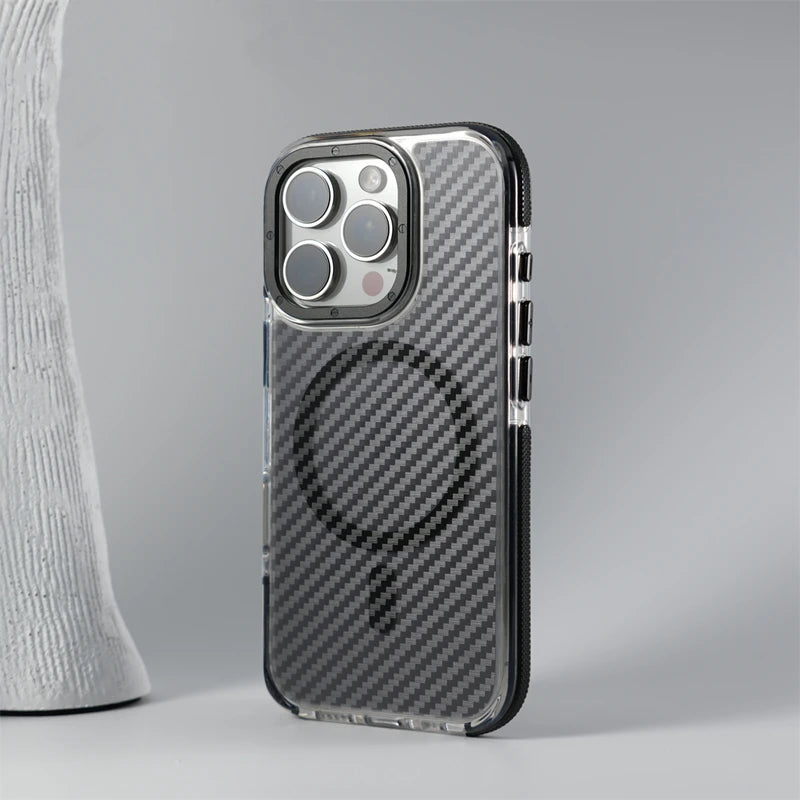 Matte Carbon Fiber Magnetic Case for iPhone