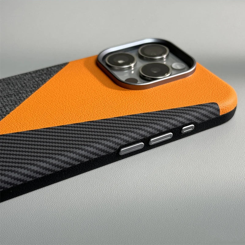 Leather and Carbon Fiber Case for iPhone