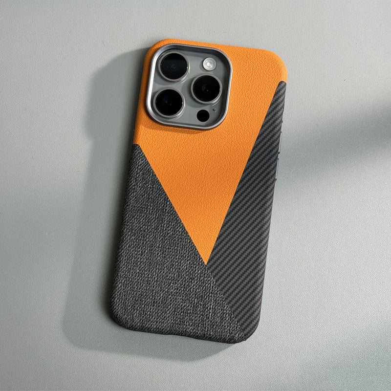 Leather and Carbon Fiber Case for iPhone