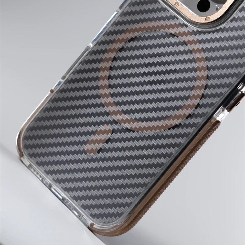 Matte Carbon Fiber Magnetic Case for iPhone