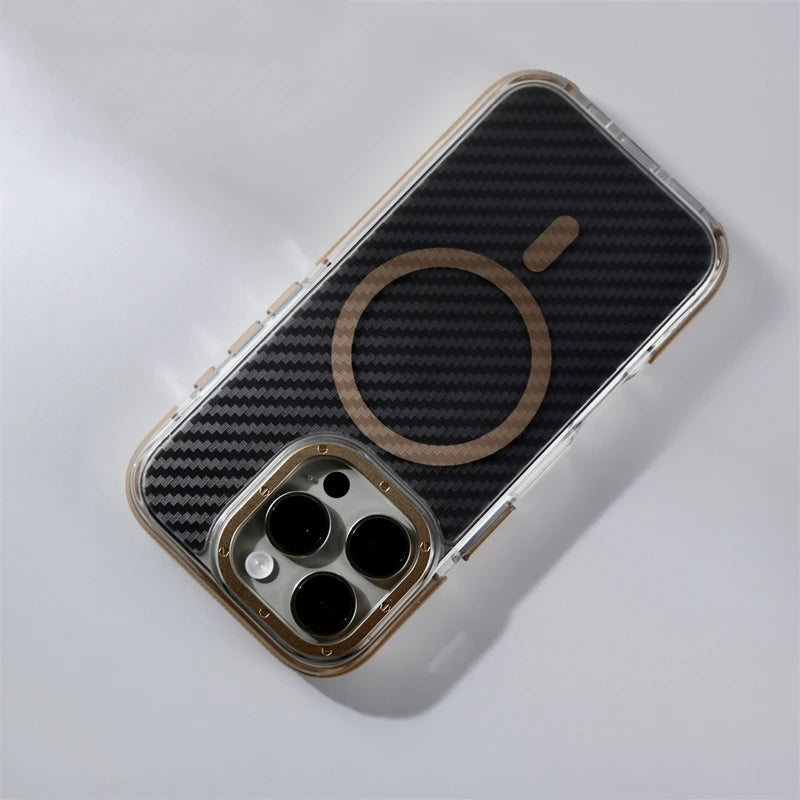 Matte Carbon Fiber Magnetic Case for iPhone